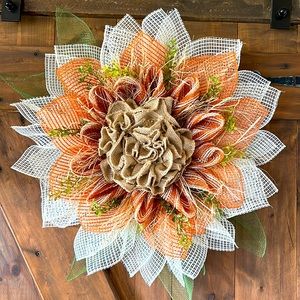 A cute fall flower wreath to change it up! This wreath was so fun. Happy fall!